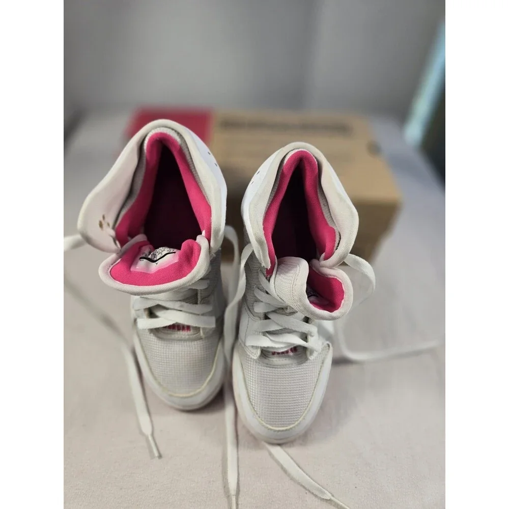 Nike Air Jordan 1 Flight 4 White Pink #23 Sneakers 820183-109 Shoes Sz 4.5y Kids